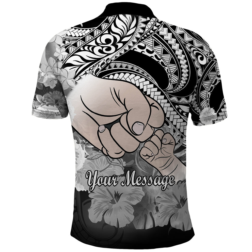 Custom Polynesian Pride Happy Father Day Polo Shirt I Love You Dad Polynesian Tribal Black LT9