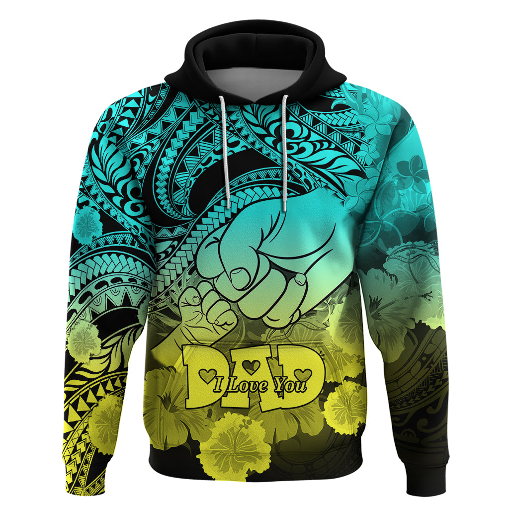 Polynesian Pride Happy Father Day Hoodie I Love You Dad - Polynesian Tribal Gradient 1 LT9