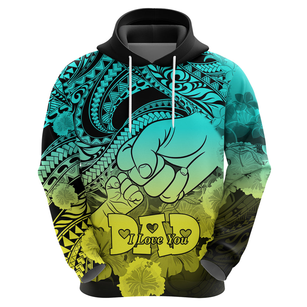 Polynesian Pride Happy Father Day Hoodie I Love You Dad - Polynesian Tribal Gradient 1 LT9