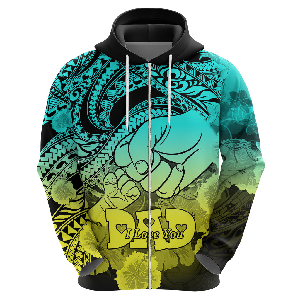 Polynesian Pride Happy Father Day Hoodie I Love You Dad - Polynesian Tribal Gradient 1 LT9