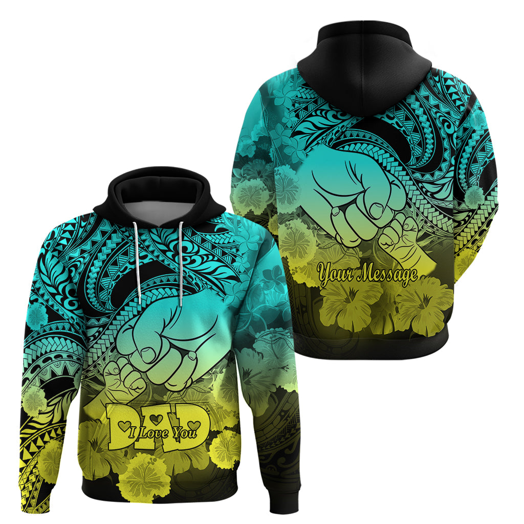 Personalised Polynesian Pride Happy Father Day Hoodie I Love You Dad - Polynesian Tribal Gradient 1 LT9