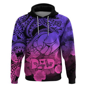 Polynesian Pride Happy Father Day Hoodie I Love You Dad - Polynesian Tribal Gradient 2 LT9