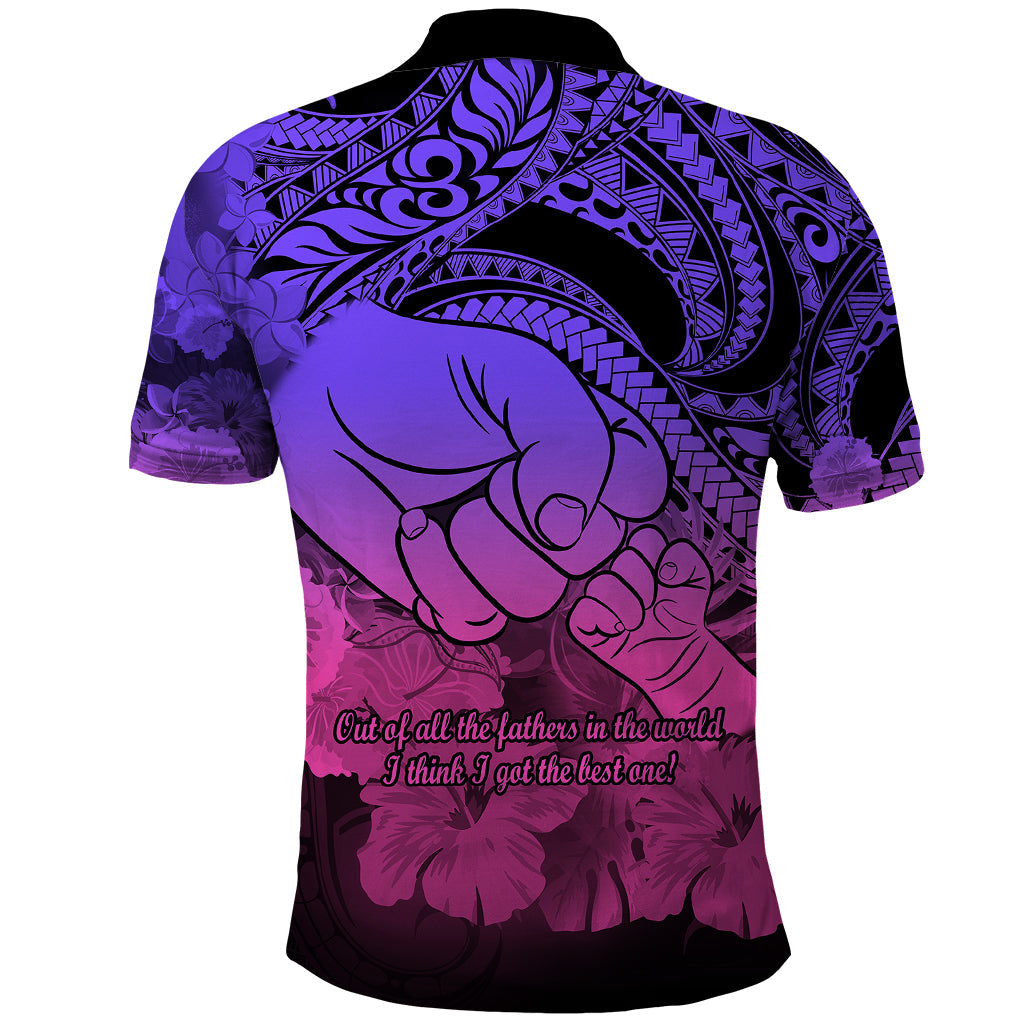 Polynesian Pride Happy Father Day Polo Shirt I Love You Dad Polynesian Tribal Gradient 2 LT9