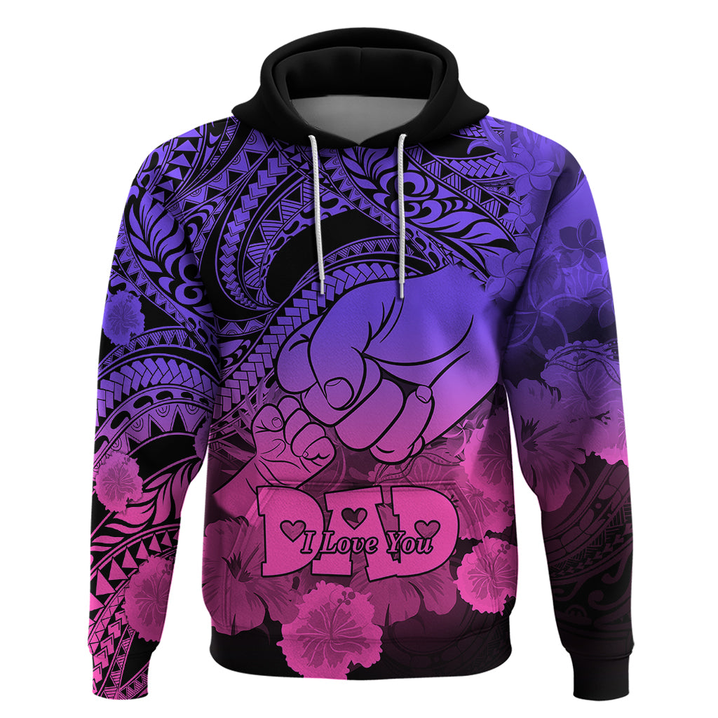 Personalised Polynesian Pride Happy Father Day Hoodie I Love You Dad - Polynesian Tribal Gradient 2 LT9