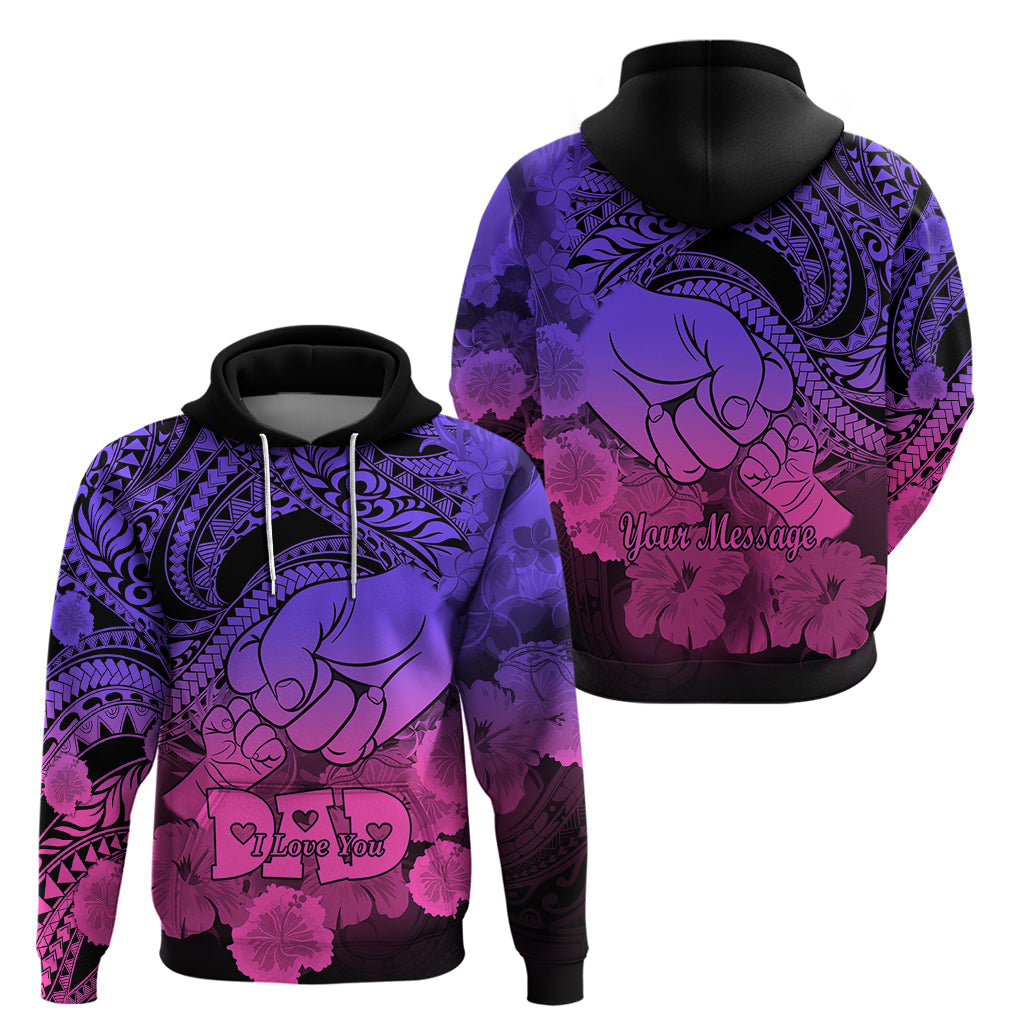 Personalised Polynesian Pride Happy Father Day Hoodie I Love You Dad - Polynesian Tribal Gradient 2 LT9