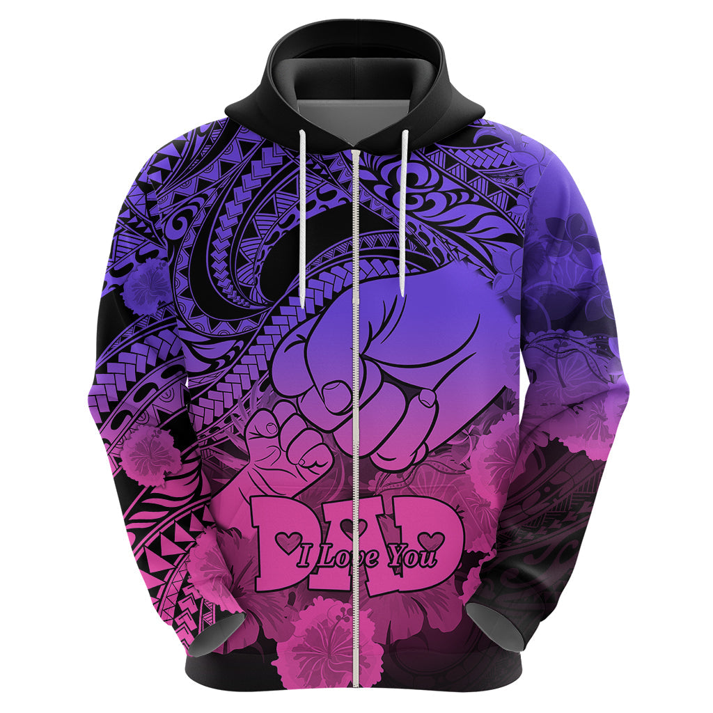 Personalised Polynesian Pride Happy Father Day Hoodie I Love You Dad - Polynesian Tribal Gradient 2 LT9
