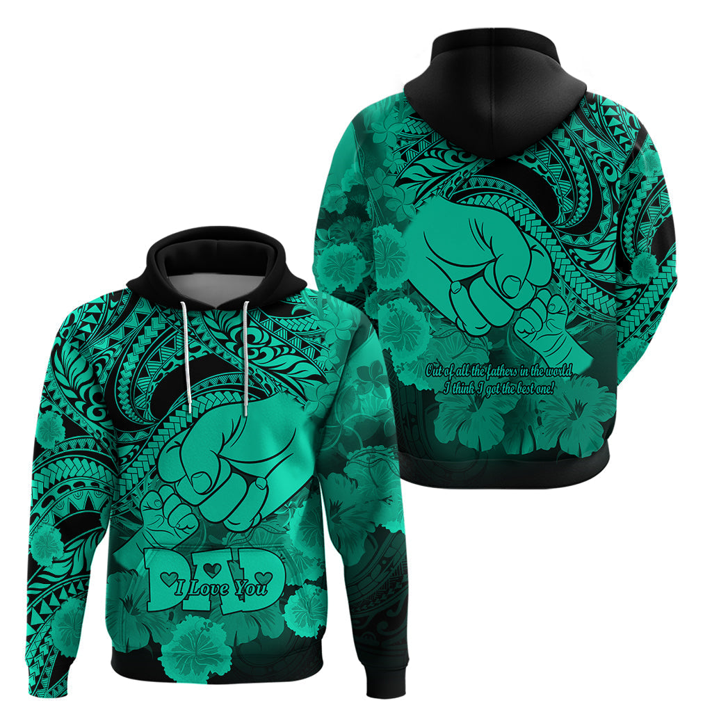 Polynesian Pride Happy Father Day Hoodie I Love You Dad - Polynesian Tribal Green LT9