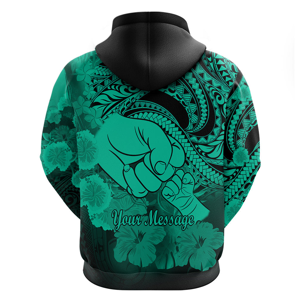 Personalised Polynesian Pride Happy Father Day Hoodie I Love You Dad - Polynesian Tribal Green LT9