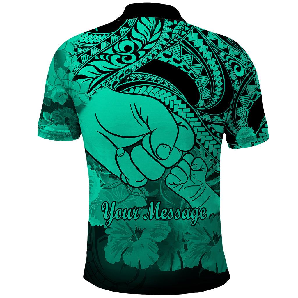 Custom Polynesian Pride Happy Father Day Polo Shirt I Love You Dad Polynesian Tribal Green LT9