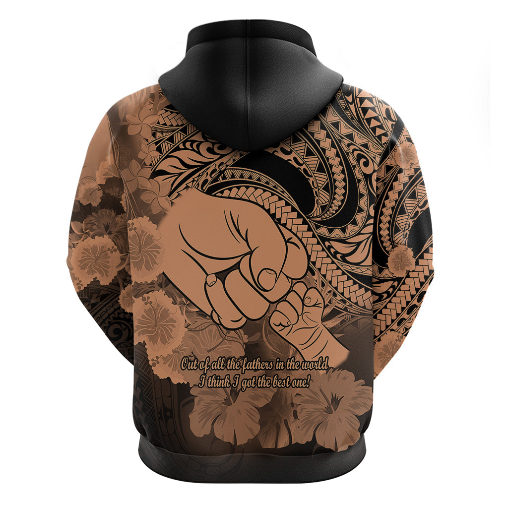 Polynesian Pride Happy Father Day Hoodie I Love You Dad - Polynesian Tribal Nude LT9