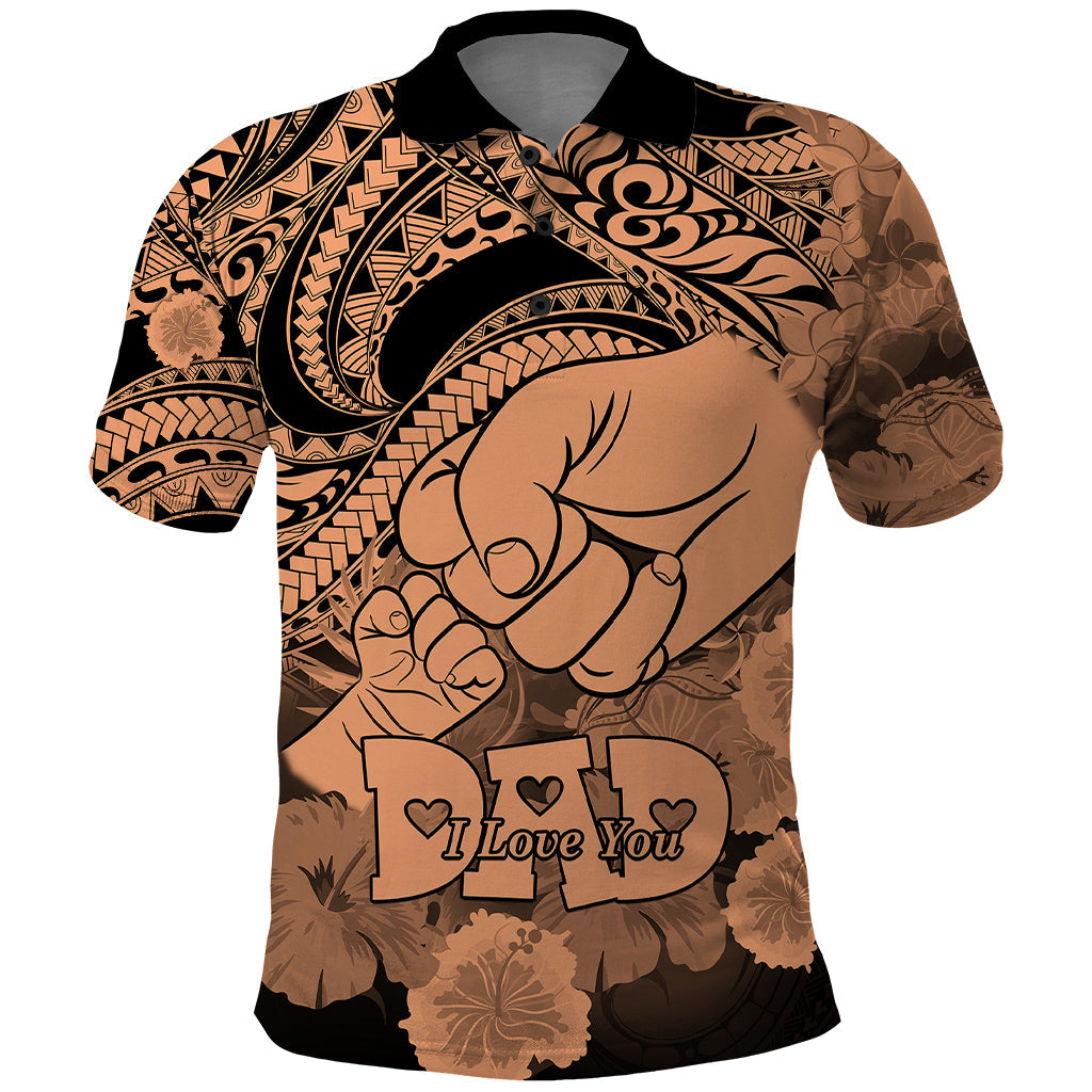 Polynesian Pride Happy Father Day Polo Shirt I Love You Dad Polynesian Tribal Nude LT9