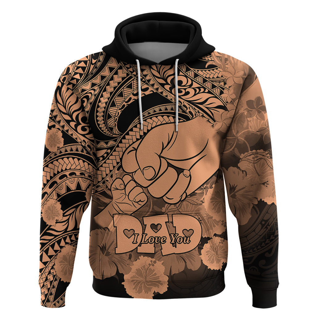 Personalised Polynesian Pride Happy Father Day Hoodie I Love You Dad - Polynesian Tribal Nude LT9