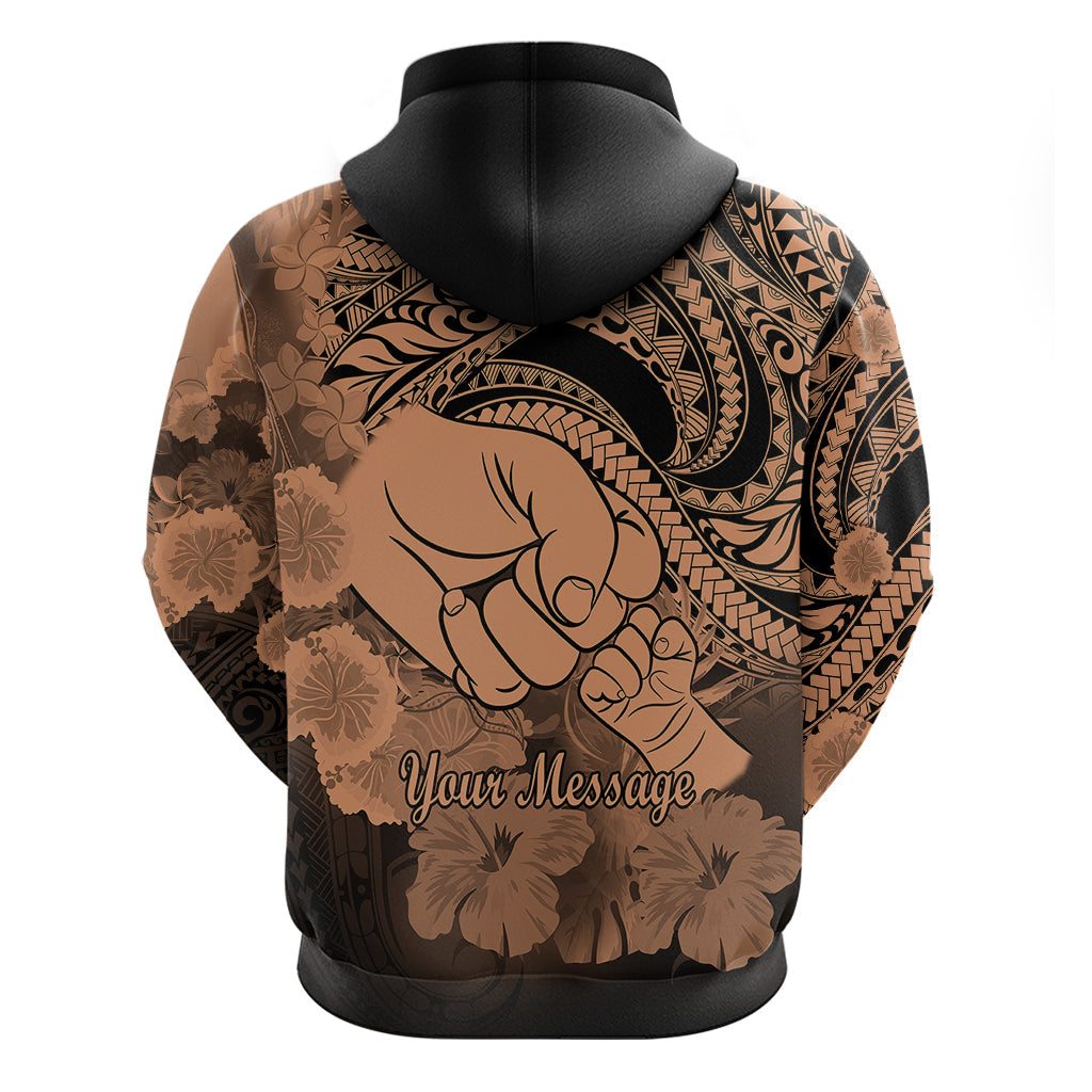 Personalised Polynesian Pride Happy Father Day Hoodie I Love You Dad - Polynesian Tribal Nude LT9