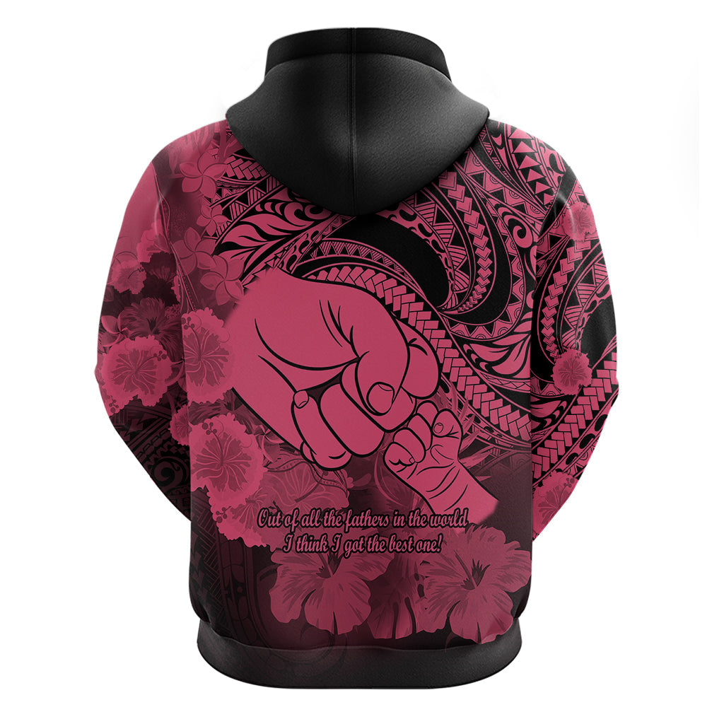 Polynesian Pride Happy Father Day Hoodie I Love You Dad - Polynesian Tribal Pink LT9