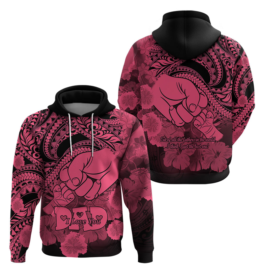 Polynesian Pride Happy Father Day Hoodie I Love You Dad - Polynesian Tribal Pink LT9