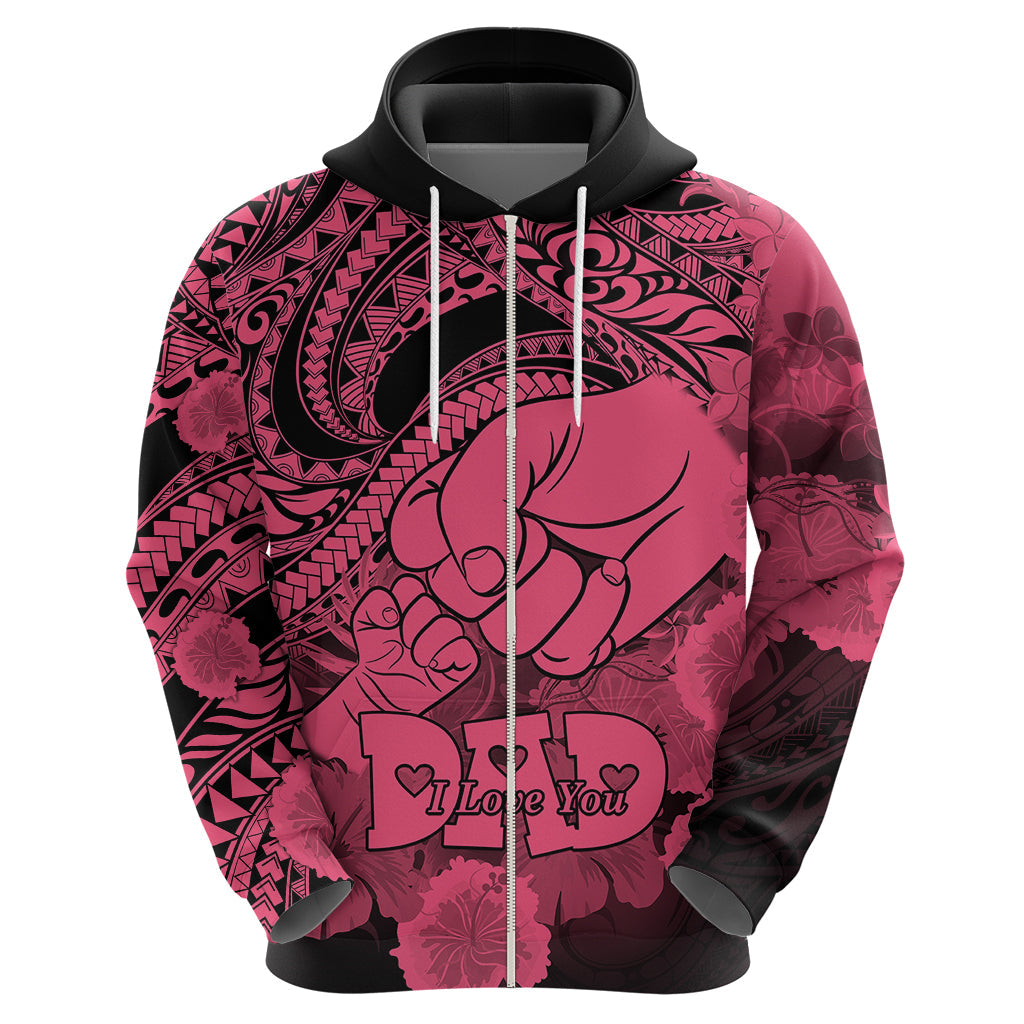 Polynesian Pride Happy Father Day Hoodie I Love You Dad - Polynesian Tribal Pink LT9