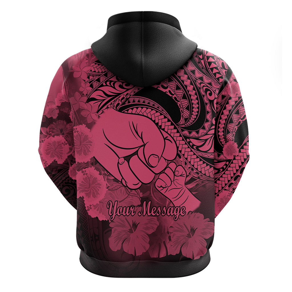 Personalised Polynesian Pride Happy Father Day Hoodie I Love You Dad - Polynesian Tribal Pink LT9