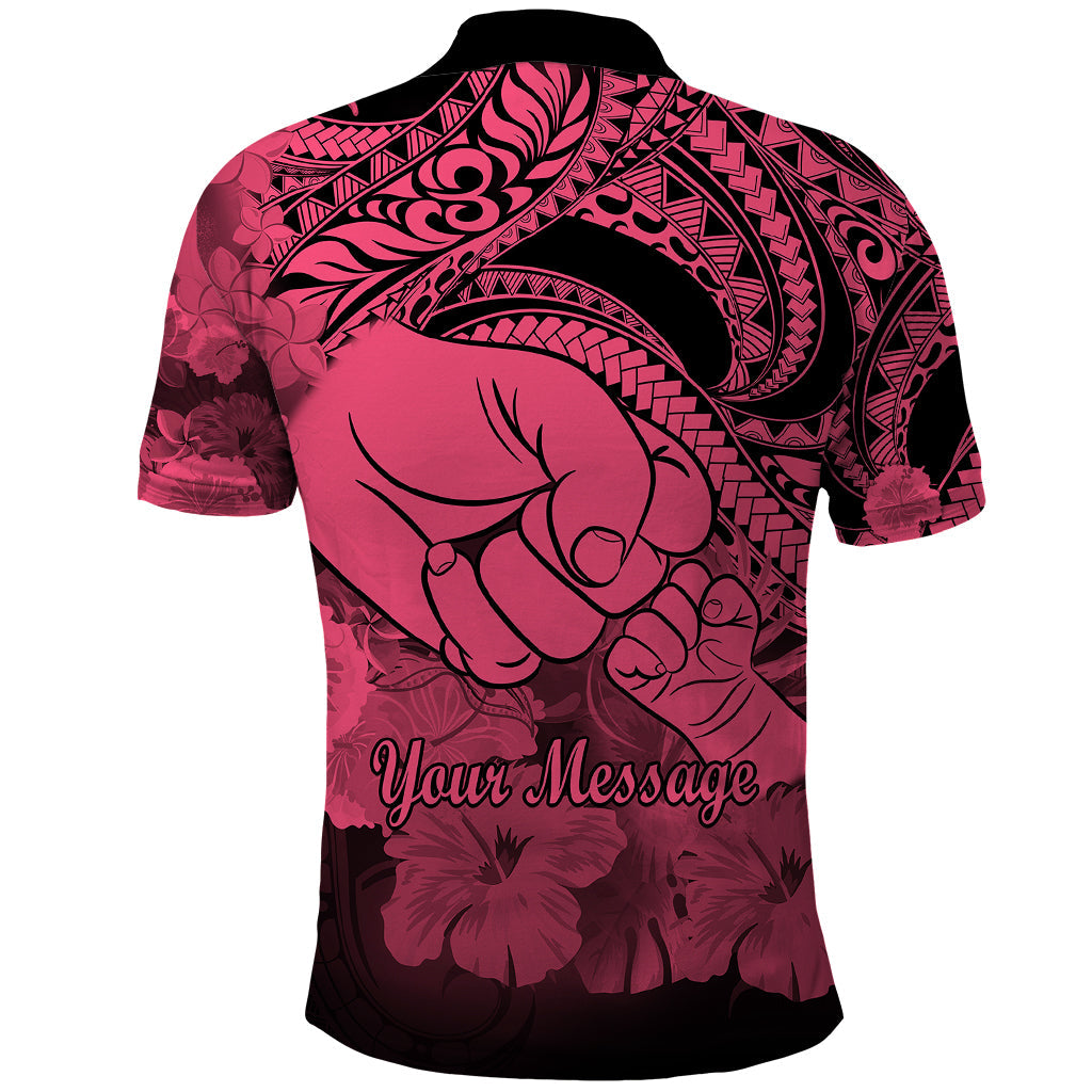 Custom Polynesian Pride Happy Father Day Polo Shirt I Love You Dad Polynesian Tribal Pink LT9