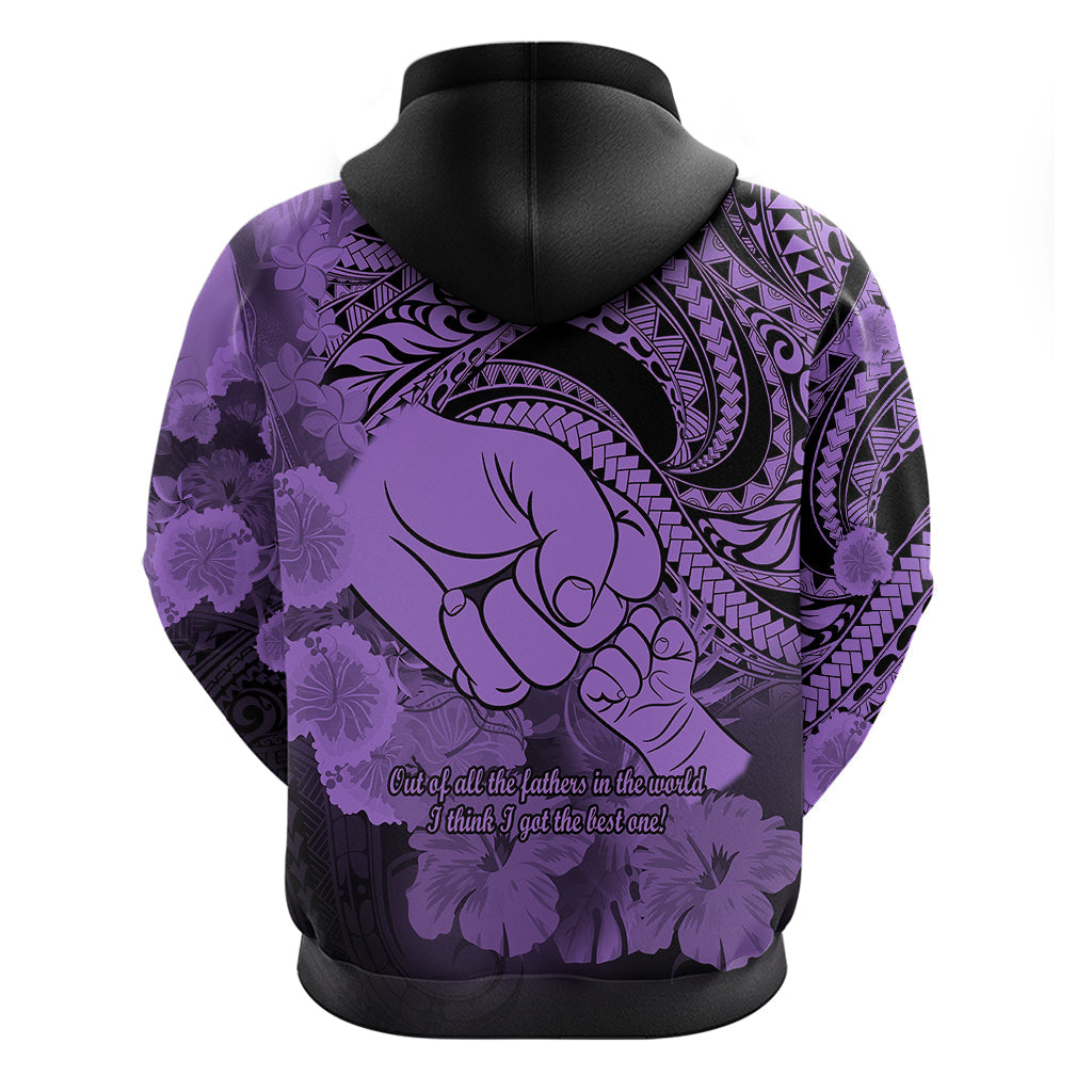 Polynesian Pride Happy Father Day Hoodie I Love You Dad - Polynesian Tribal Purple LT9