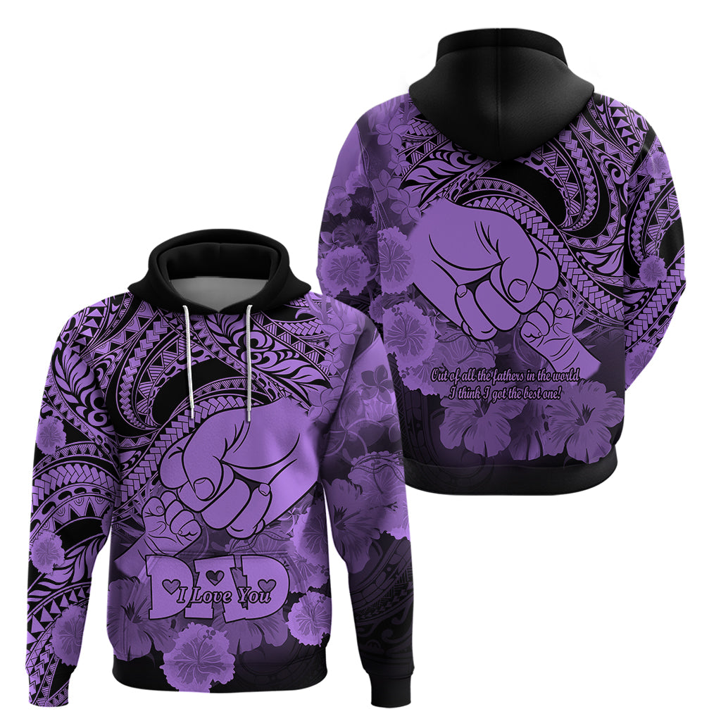 Polynesian Pride Happy Father Day Hoodie I Love You Dad - Polynesian Tribal Purple LT9