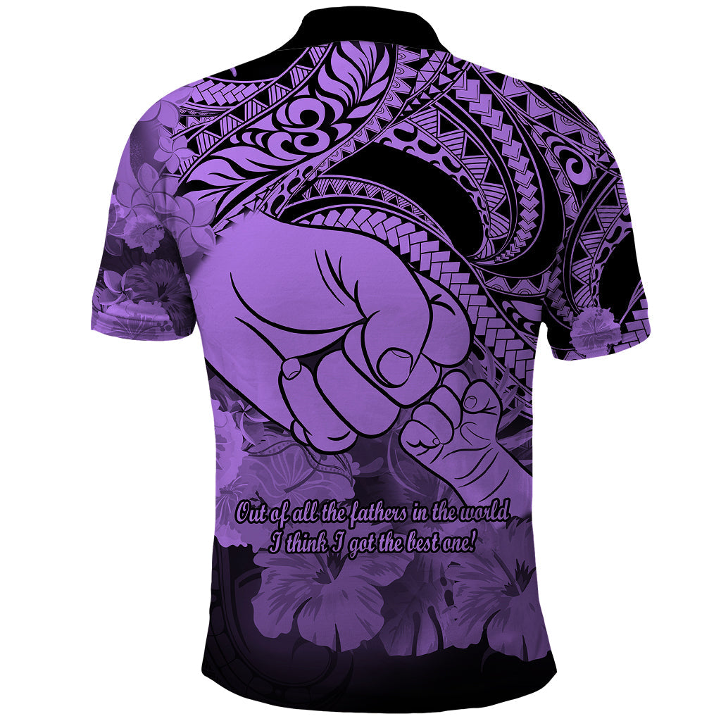Polynesian Pride Happy Father Day Polo Shirt I Love You Dad Polynesian Tribal Purple LT9