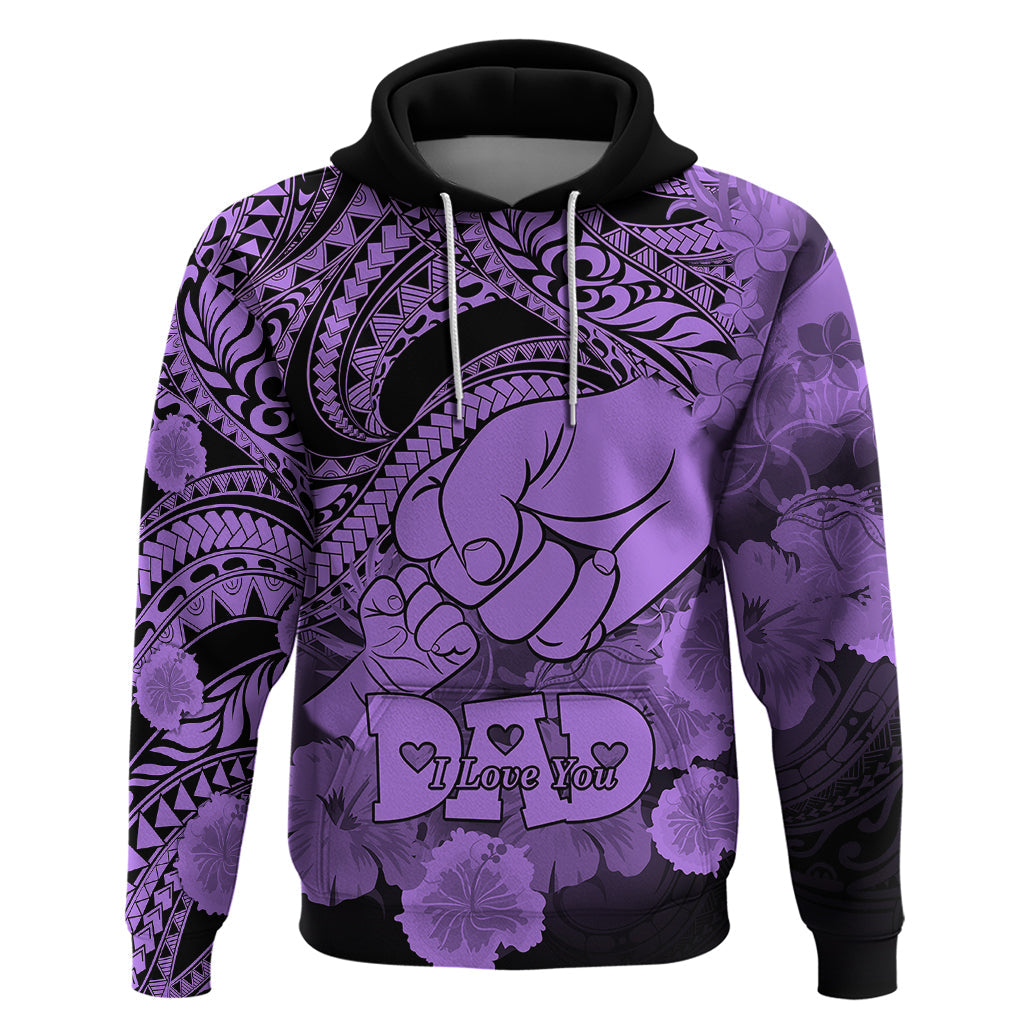 Personalised Polynesian Pride Happy Father Day Hoodie I Love You Dad - Polynesian Tribal Purple LT9