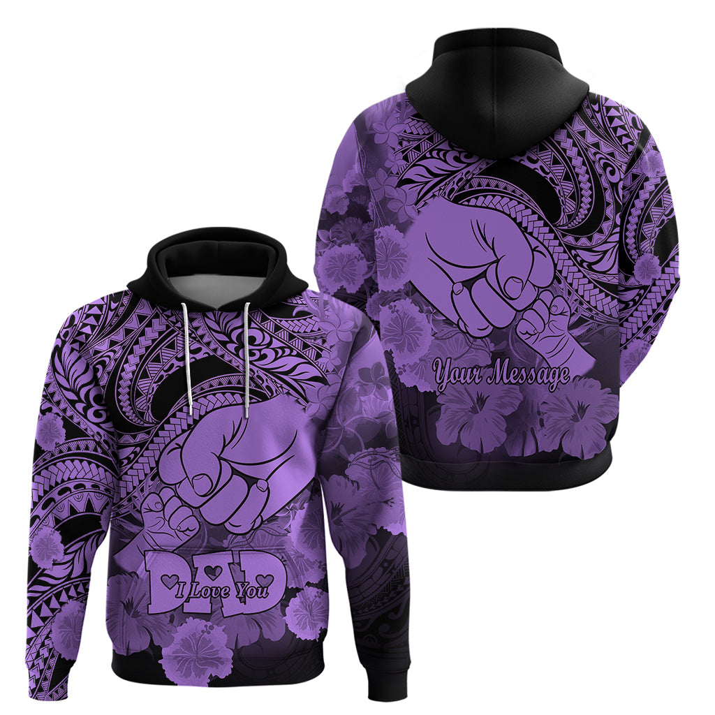 Personalised Polynesian Pride Happy Father Day Hoodie I Love You Dad - Polynesian Tribal Purple LT9