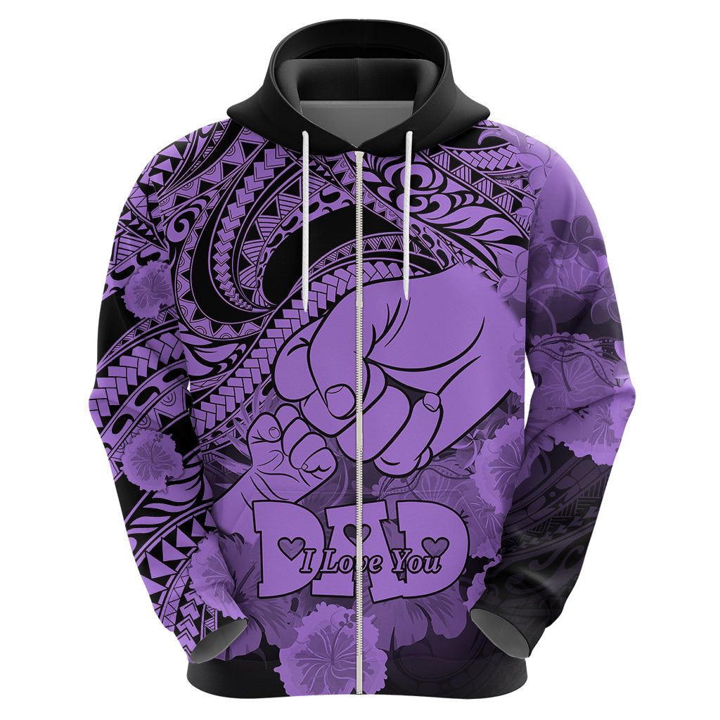 Personalised Polynesian Pride Happy Father Day Hoodie I Love You Dad - Polynesian Tribal Purple LT9