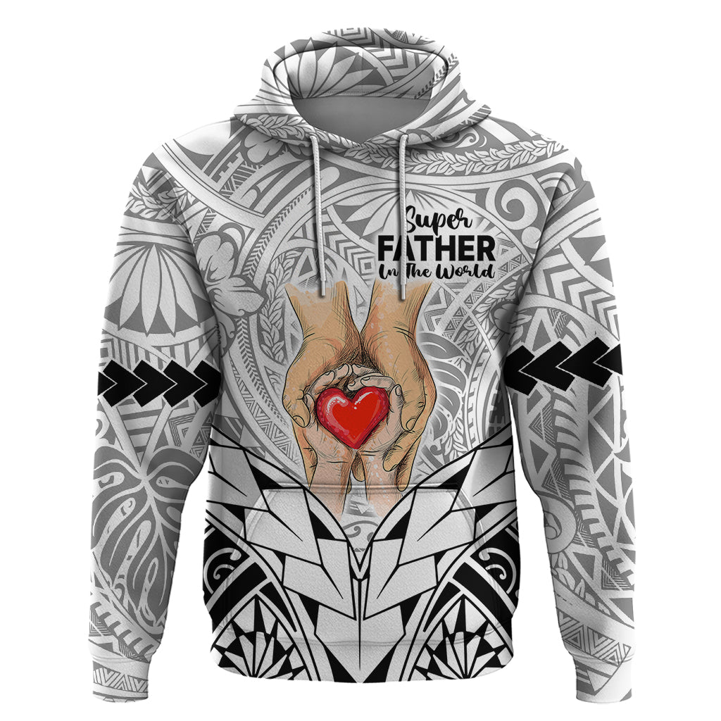 Polynesian Father's Day Gift For Dad Hoodie Super Father In The World - Black Polynesian Pattern LT9