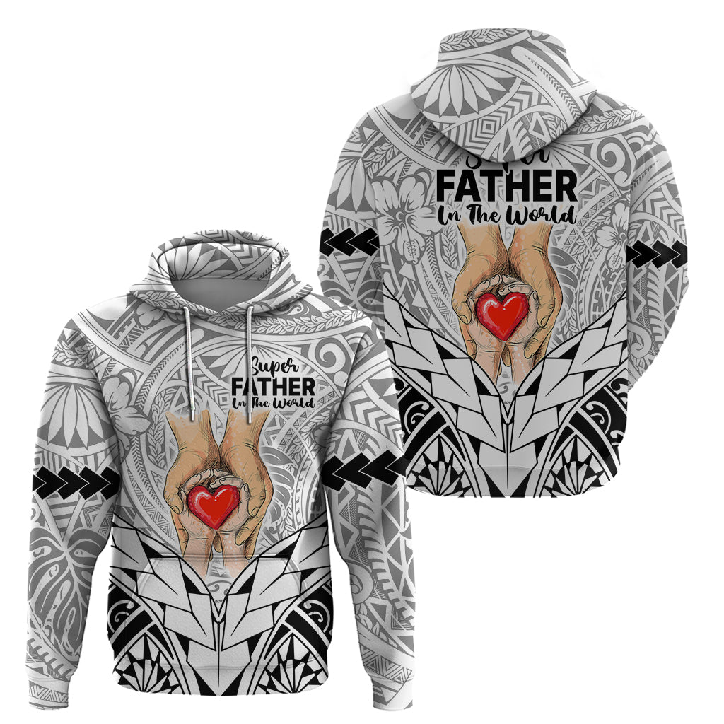 Polynesian Father's Day Gift For Dad Hoodie Super Father In The World - Black Polynesian Pattern LT9