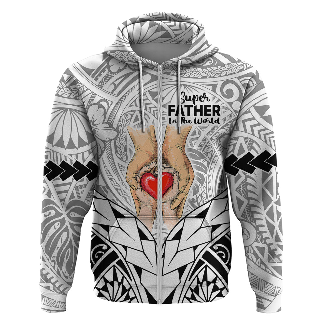 Polynesian Father's Day Gift For Dad Hoodie Super Father In The World - Black Polynesian Pattern LT9