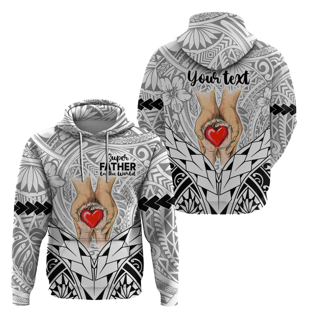 Personalised Polynesian Father's Day Gift For Dad Hoodie Super Father In The World - Black Polynesian Pattern LT9