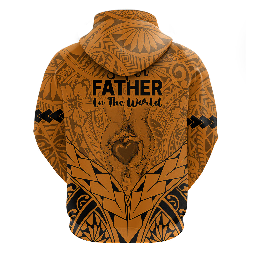 Polynesian Father's Day Gift For Dad Hoodie Super Father In The World - Gold Polynesian Pattern LT9