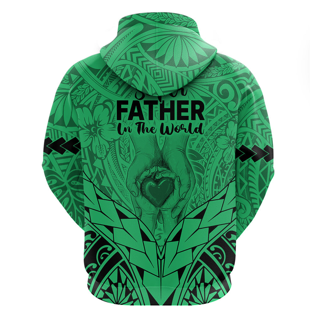Polynesian Father's Day Gift For Dad Hoodie Super Father In The World - Green Polynesian Pattern LT9
