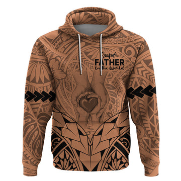 Polynesian Father's Day Gift For Dad Hoodie Super Father In The World - Nude Polynesian Pattern LT9