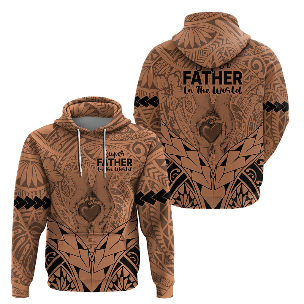 Polynesian Father's Day Gift For Dad Hoodie Super Father In The World - Nude Polynesian Pattern LT9