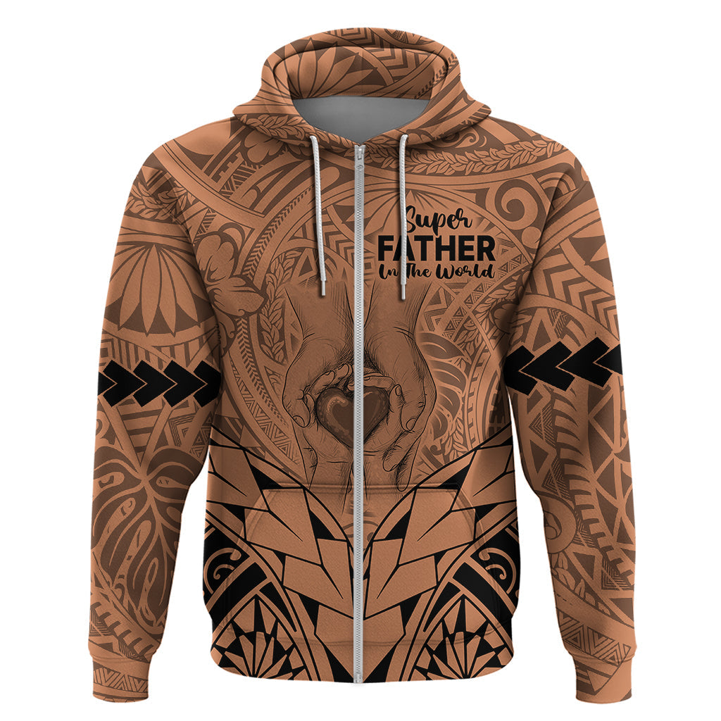Polynesian Father's Day Gift For Dad Hoodie Super Father In The World - Nude Polynesian Pattern LT9