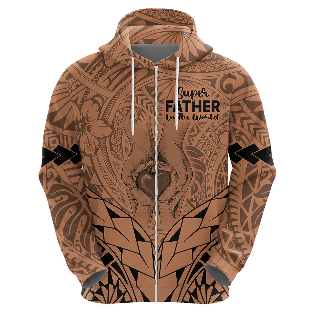 Polynesian Father's Day Gift For Dad Hoodie Super Father In The World - Nude Polynesian Pattern LT9