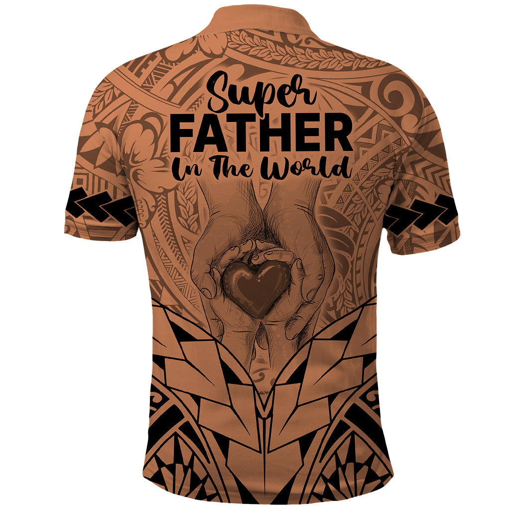 Polynesian Fathers Day Gift For Dad Polo Shirt Super Father In The World Nude Polynesian Pattern LT9