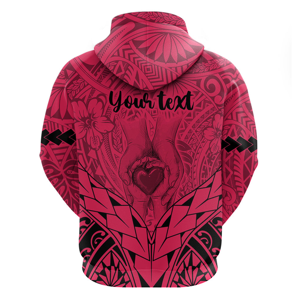 Personalised Polynesian Father's Day Gift For Dad Hoodie Super Father In The World - Pink Polynesian Pattern LT9