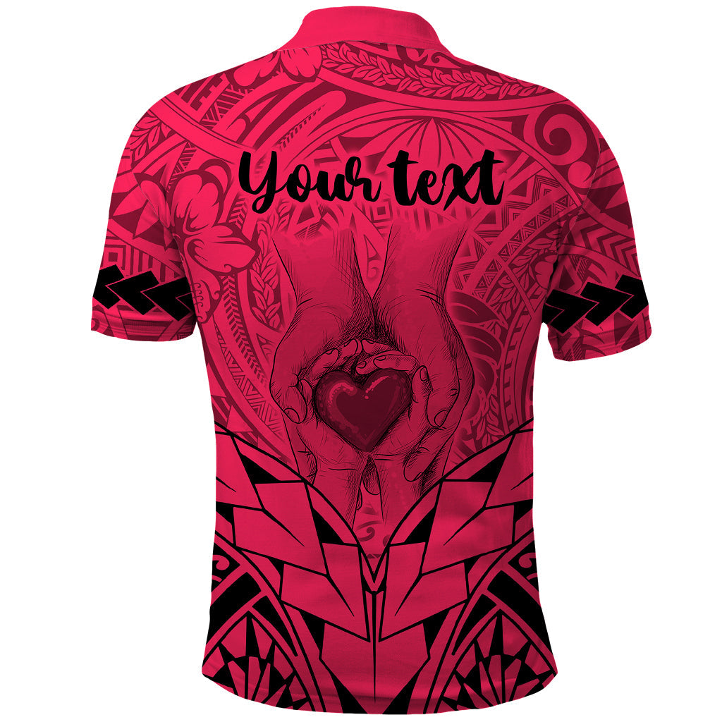 Custom Polynesian Fathers Day Gift For Dad Polo Shirt Super Father In The World Pink Polynesian Pattern LT9
