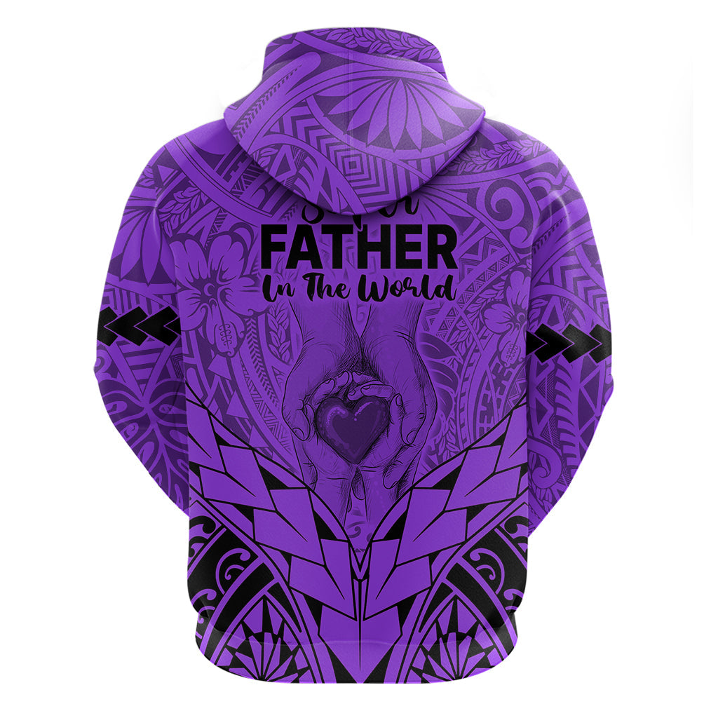 Polynesian Father's Day Gift For Dad Hoodie Super Father In The World - Purple Polynesian Pattern LT9
