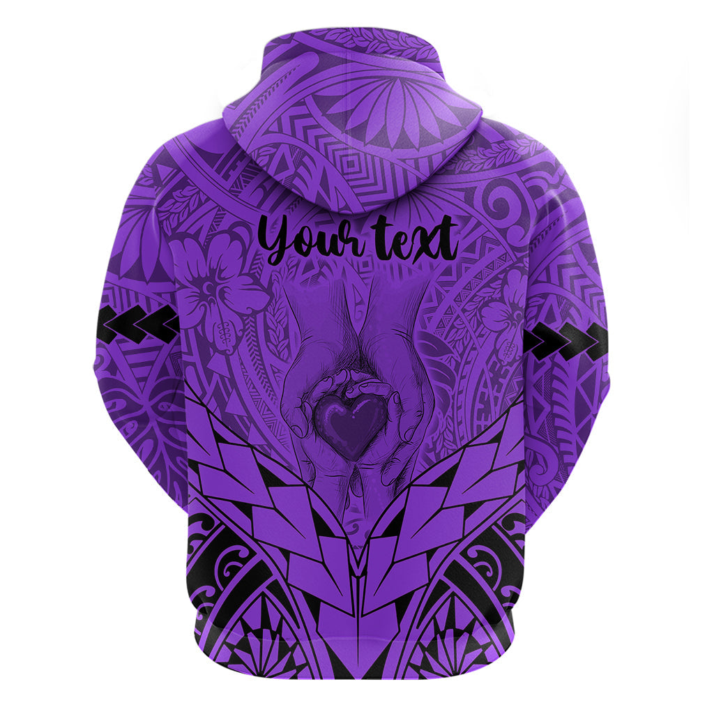 Personalised Polynesian Father's Day Gift For Dad Hoodie Super Father In The World - Purple Polynesian Pattern LT9