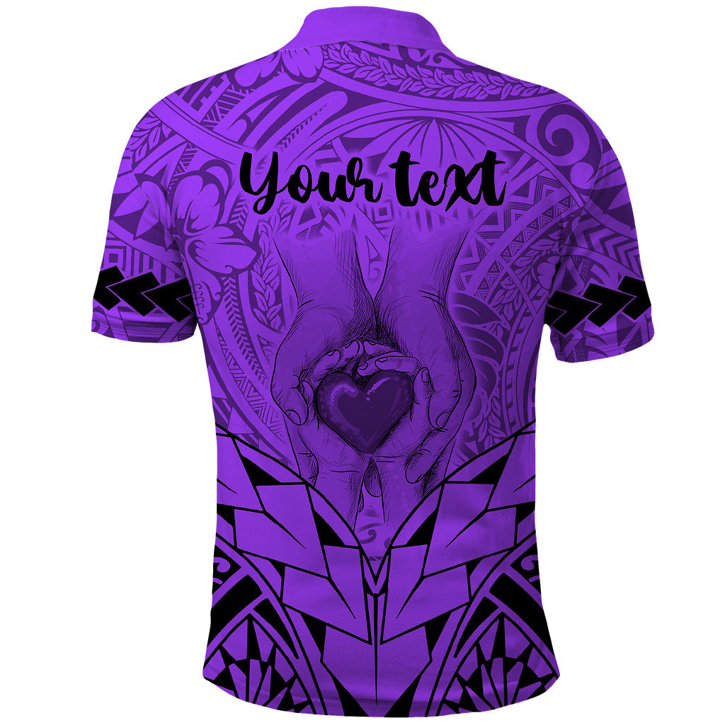Custom Polynesian Fathers Day Gift For Dad Polo Shirt Super Father In The World Purple Polynesian Pattern LT9