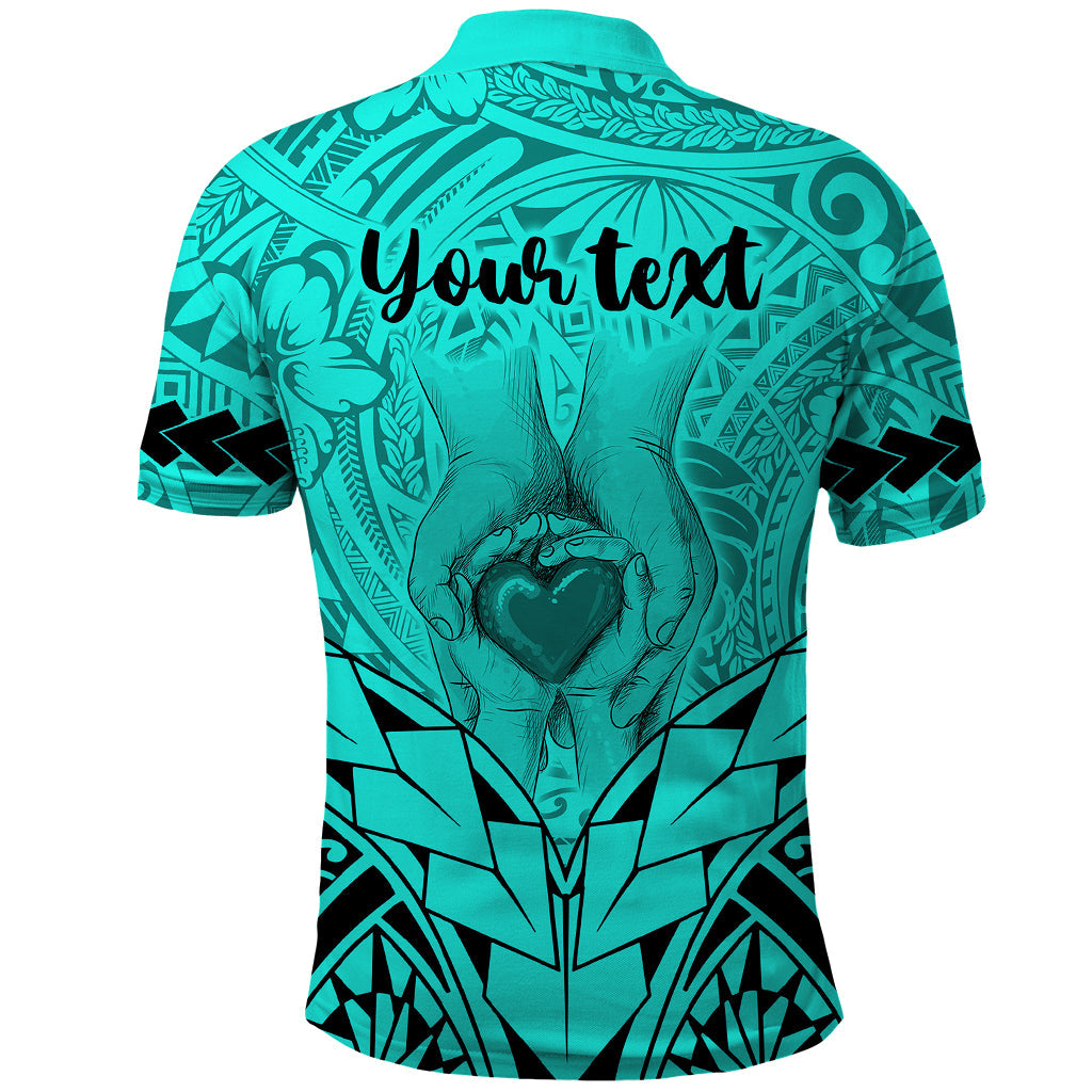Custom Polynesian Fathers Day Gift For Dad Polo Shirt Super Father In The World Turquoise Polynesian Pattern LT9