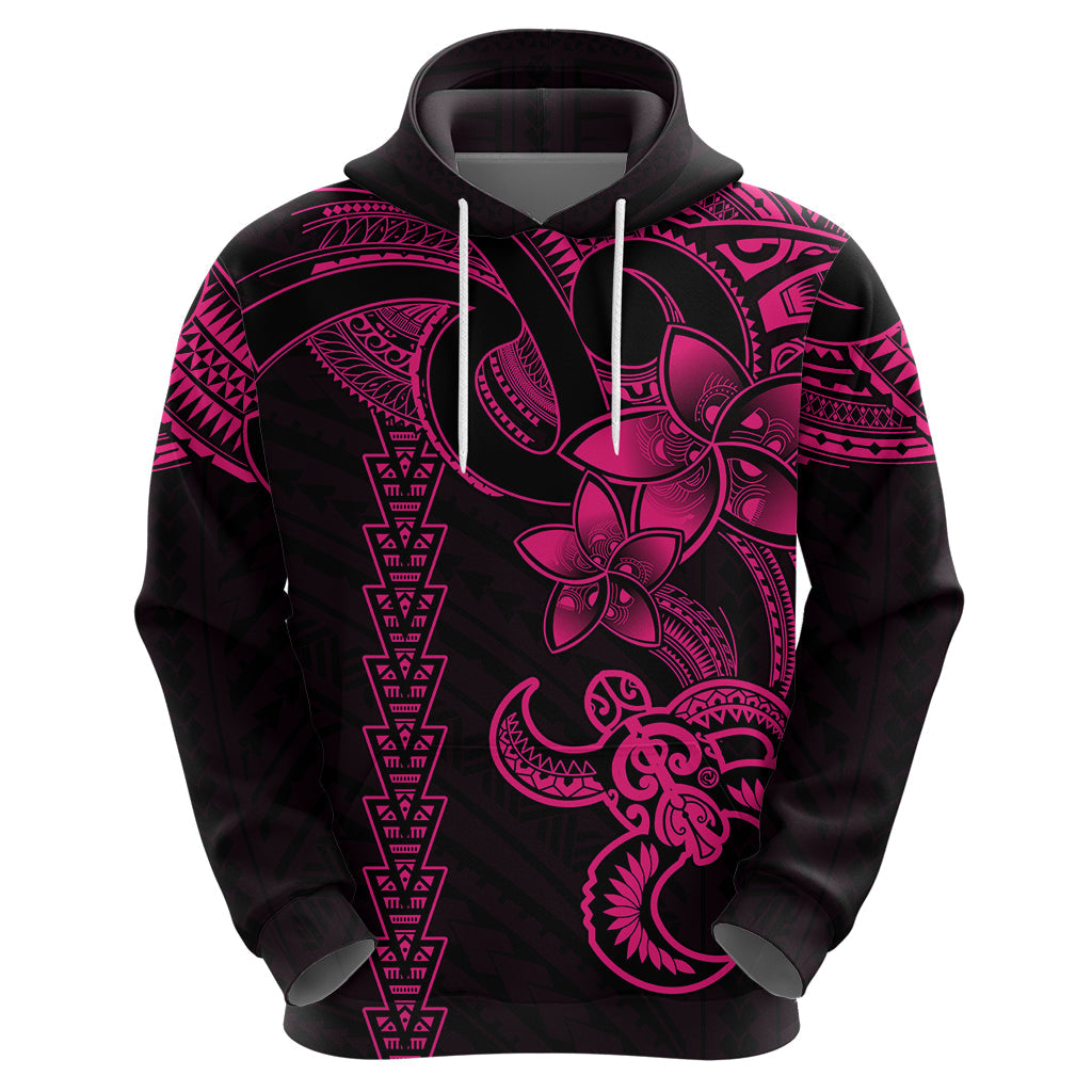 Hawaiian Tribal Hoodie Polynesian Kakau Turtle - Pink LT9