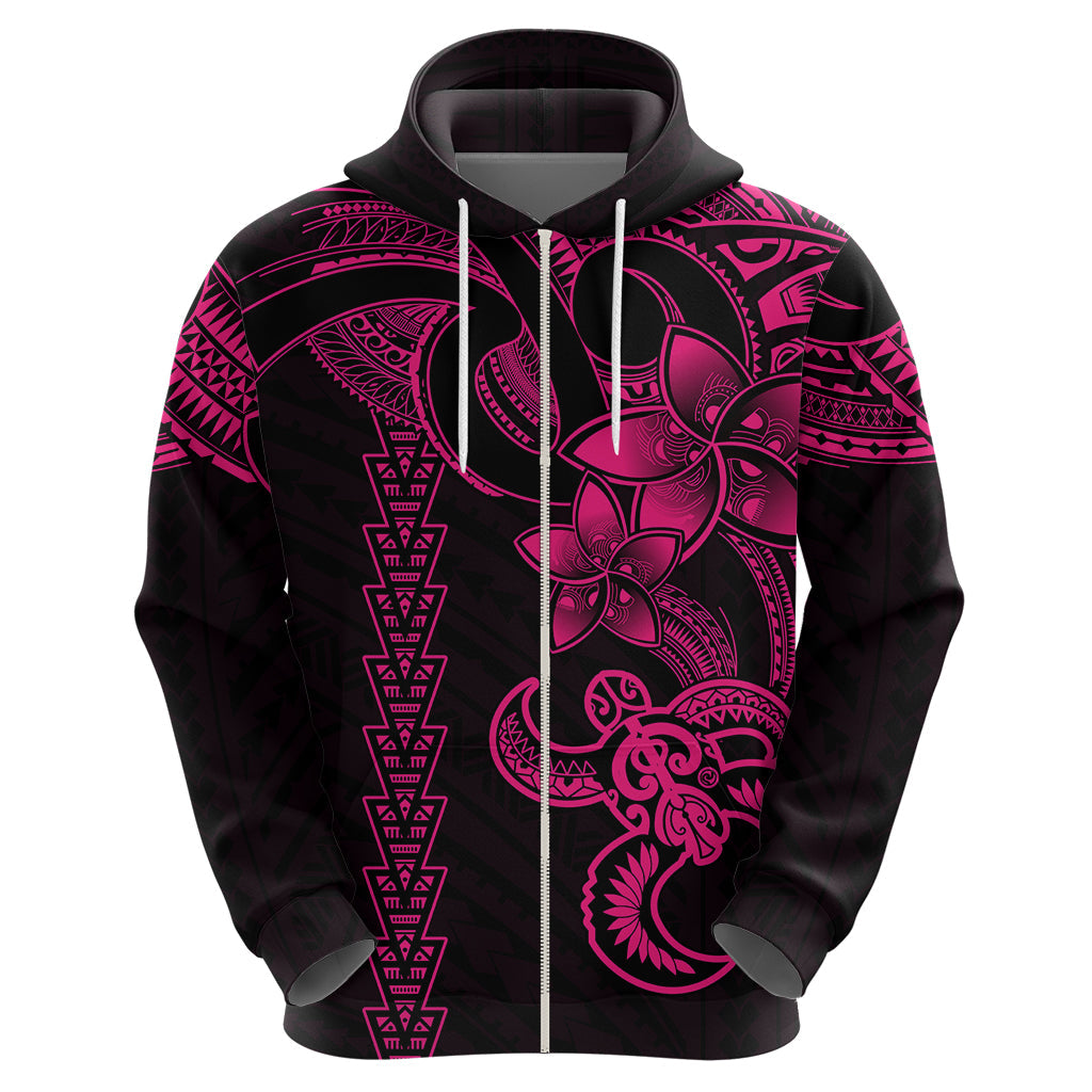 Hawaiian Tribal Hoodie Polynesian Kakau Turtle - Pink LT9