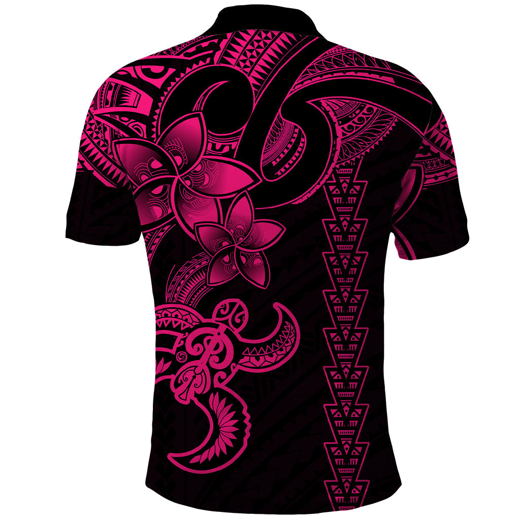 Hawaiian Tribal Polo Shirt Polynesian Kakau Turtle - Pink LT9