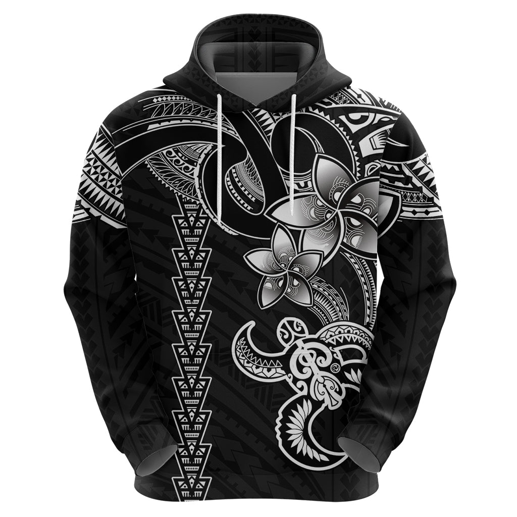 Hawaiian Tribal Hoodie Polynesian Kakau Turtle - White LT9