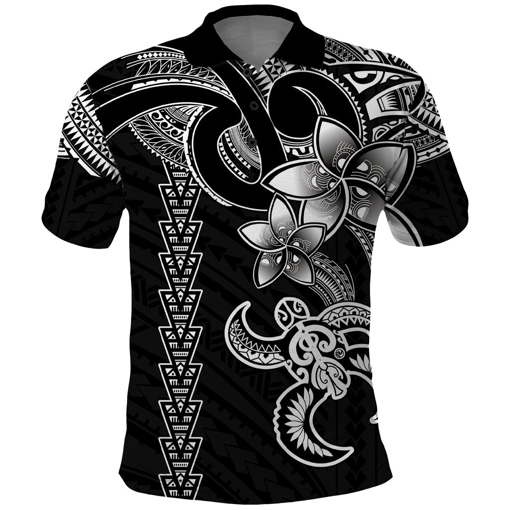 Hawaiian Tribal Polo Shirt Polynesian Kakau Turtle - White LT9